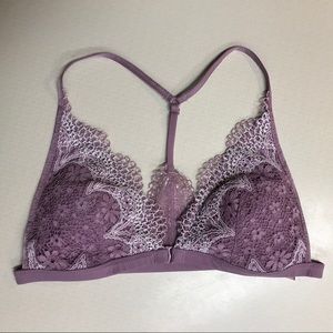 Victoria’s Secret lace padded bra, purple, M
